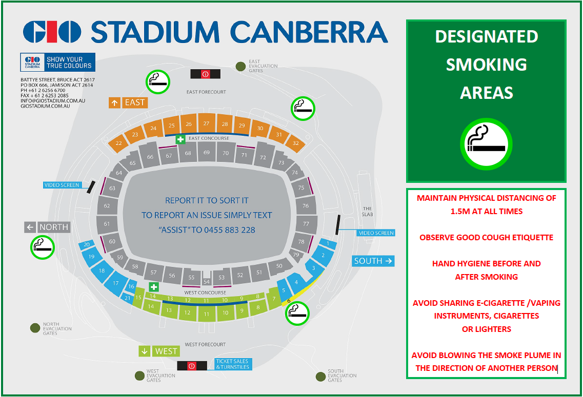 Stadium Maps Gio Stadium Canberra