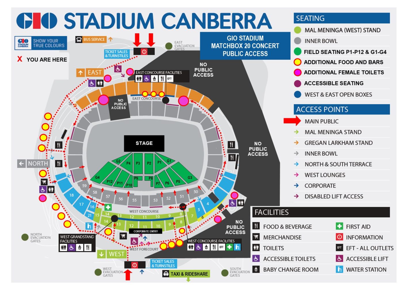 GIO Stadium venue map