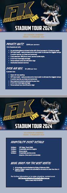 Freestyle Kings hospitality packages