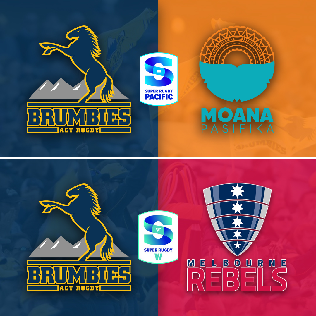 Brumbies vs visiting team logos